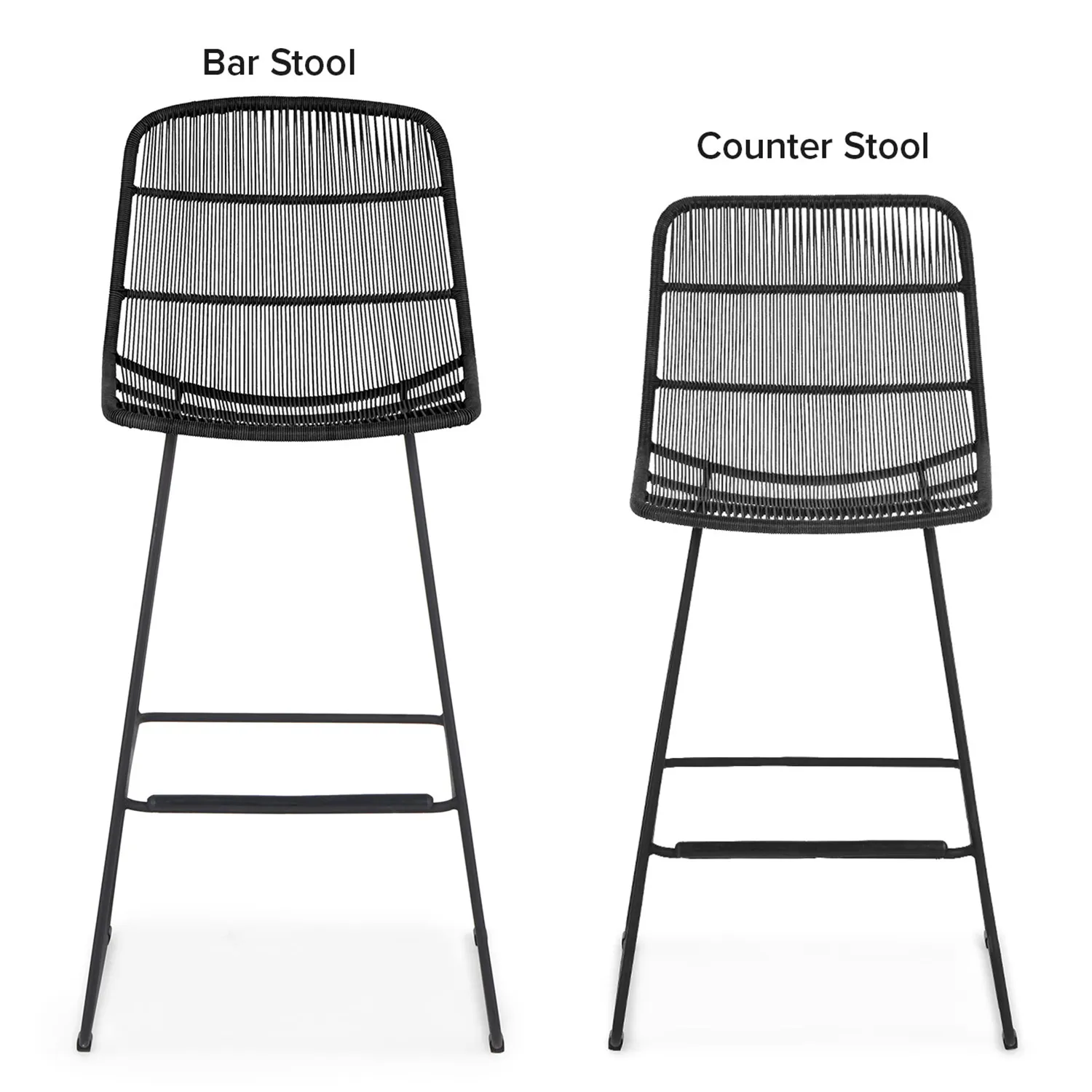 Selka Outdoor Counter Stool - Black - Image 6