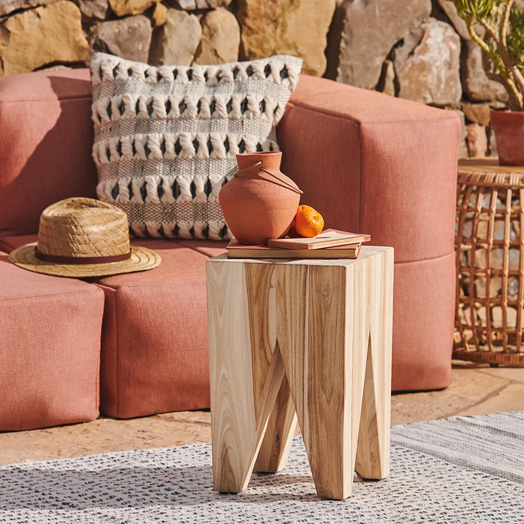 Tana Outdoor Stool - Natural Teak - Image 5