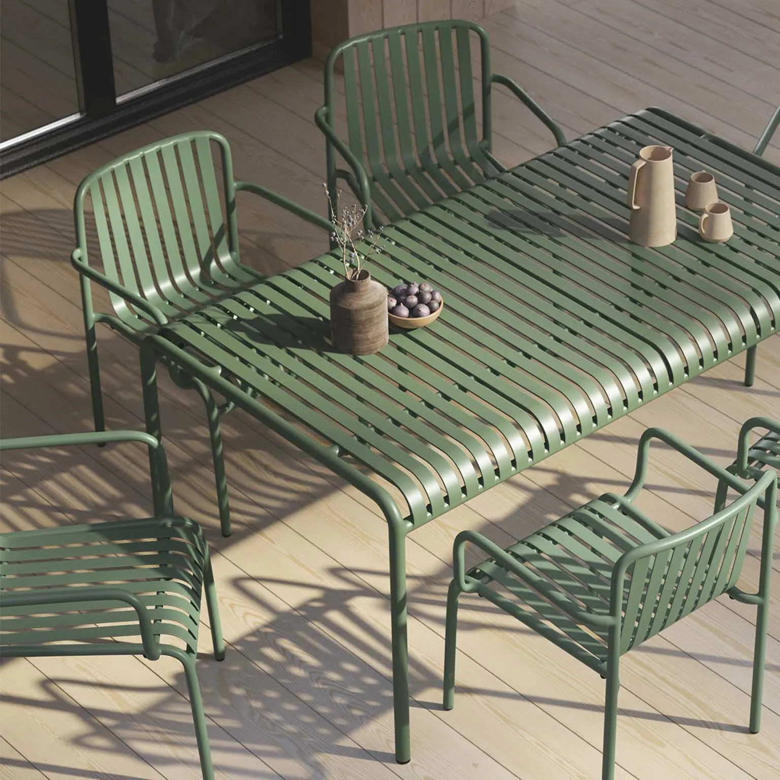 Sarek Outdoor Stackable Dining Armchair - Khaki Green - Image 4