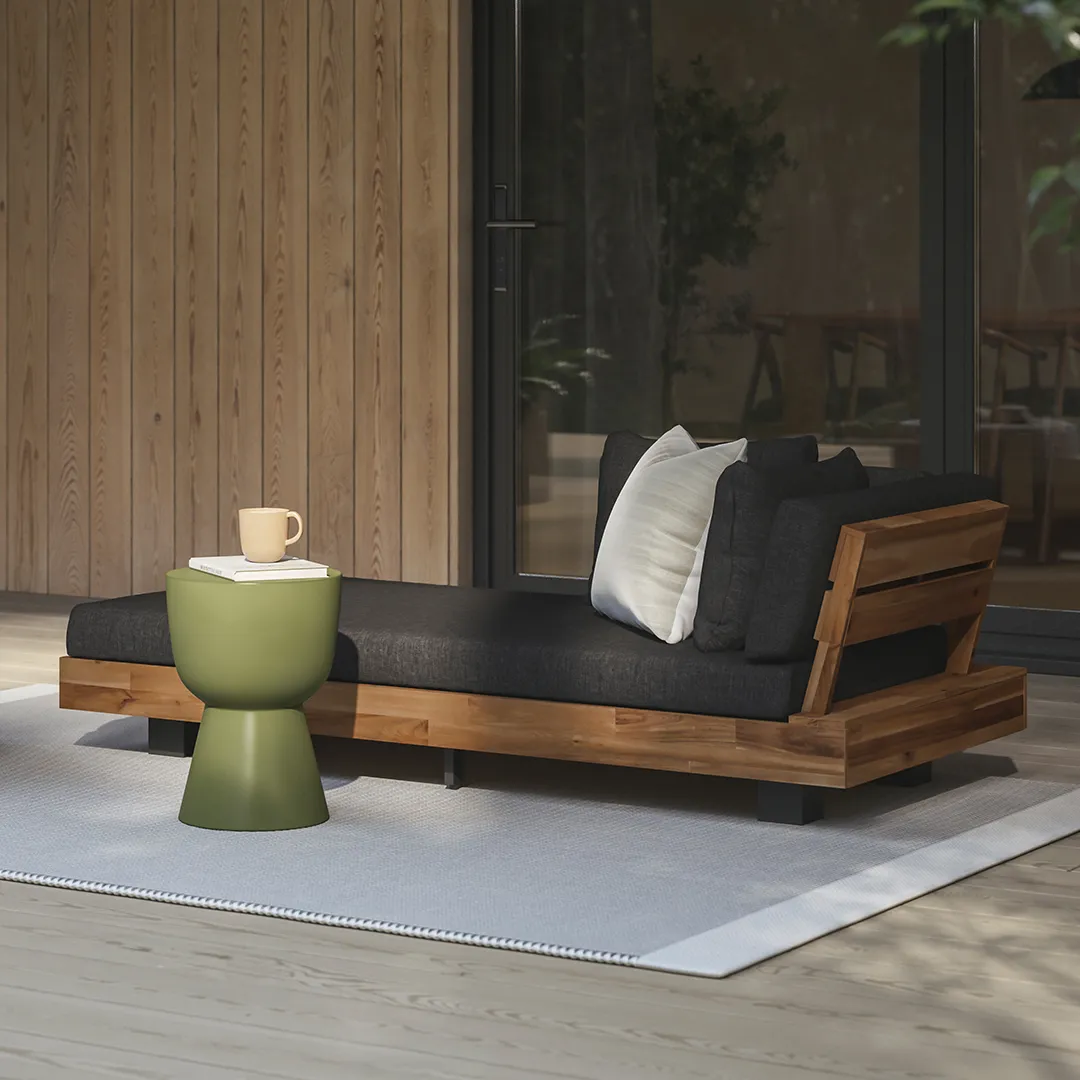 Lubek 69.25_ Outdoor Low Left Chaise Lounge - Slate Gray - Image 12
