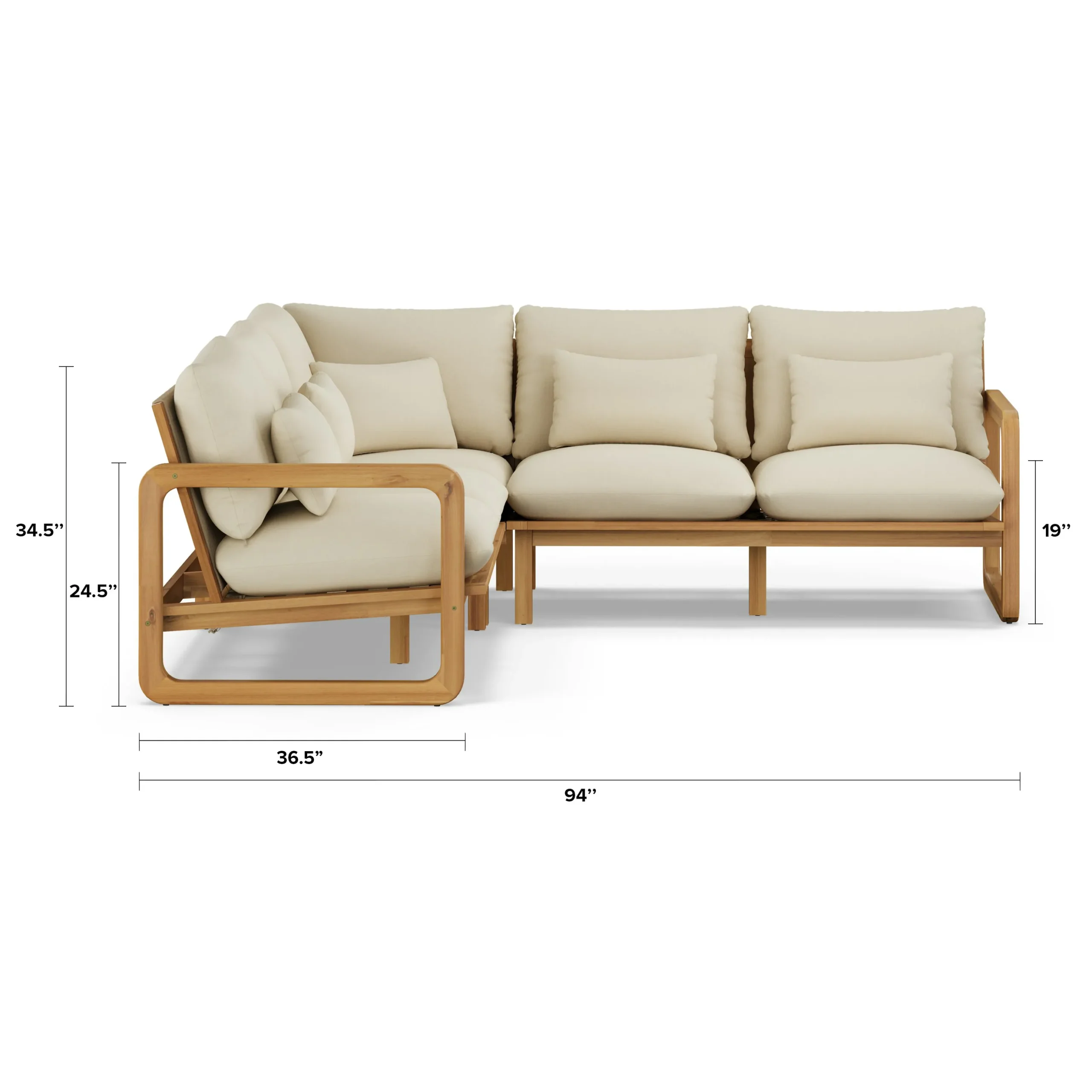Laholm 94_ Outdoor Corner Sectional - Dravite Ivory - Image 2