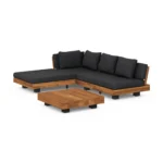 Lubek 82.5_ Outdoor Low Left Sectional Set - Slate Gray