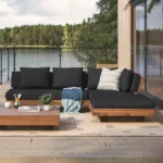 Lubek 82.5_ Outdoor Low Right Sectional Set - Slate Gray