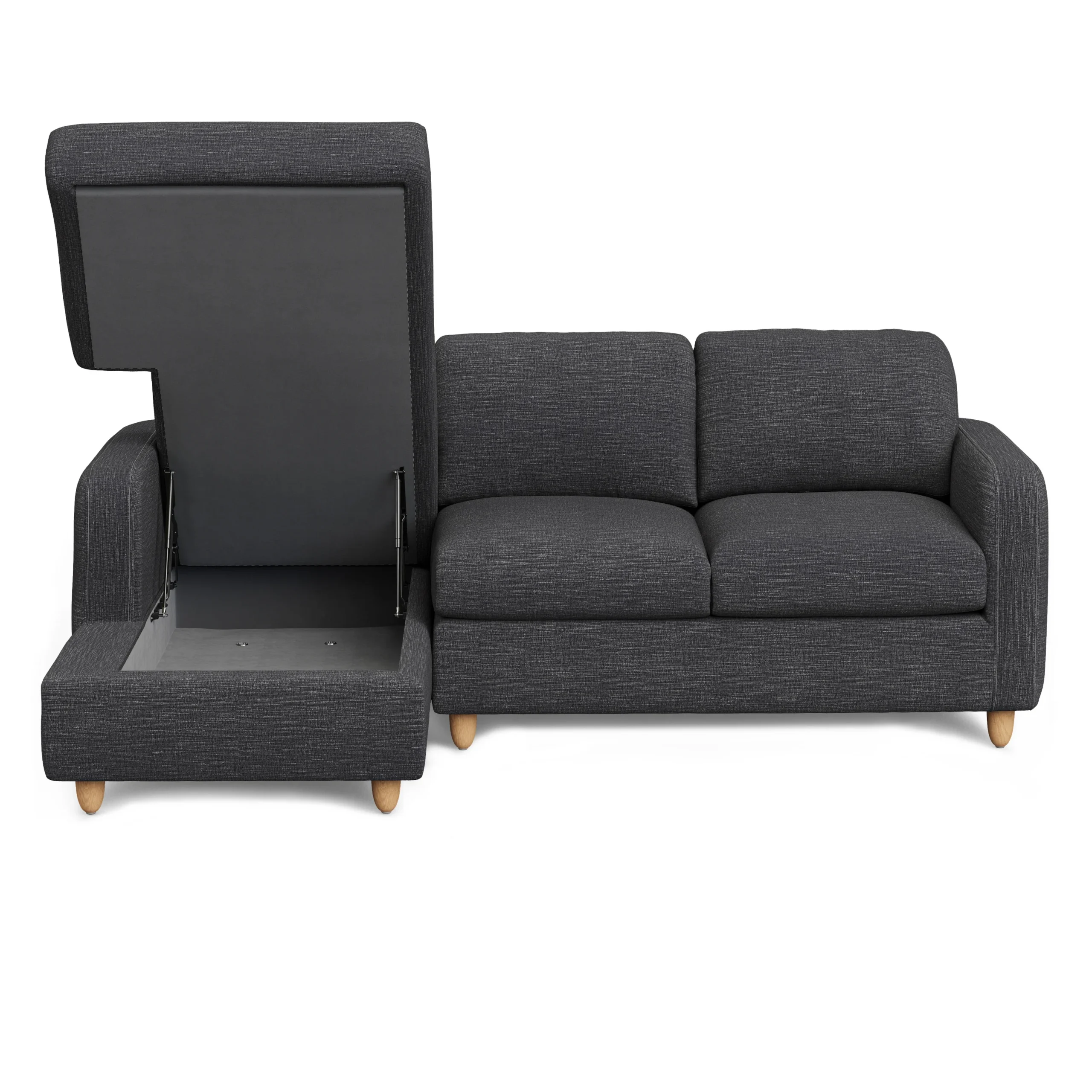 Vati 90.5_ Left Storage Sectional - Natural Oak and Napa Charcoal - Image 8