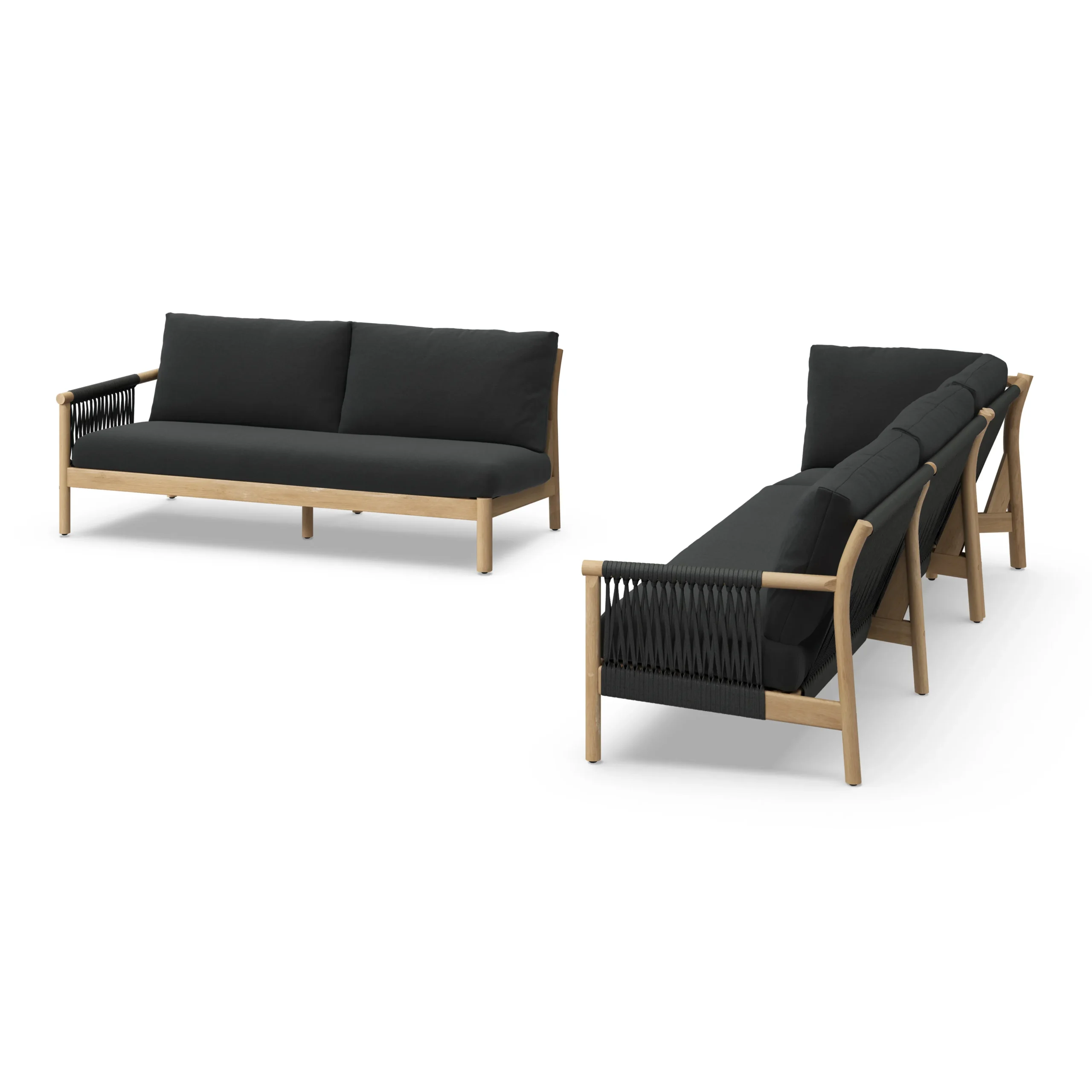 Rosa 110_ Outdoor Corner Sectional - Dravite Black - Image 11