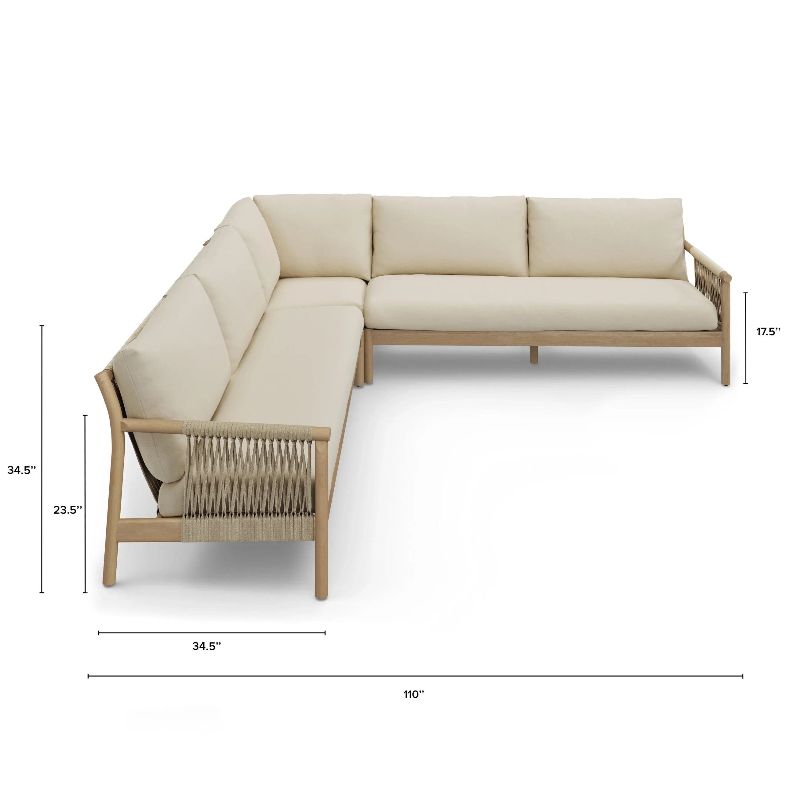 Rosa 110_ Outdoor Corner Sectional - Dravite Ivory - Image 2