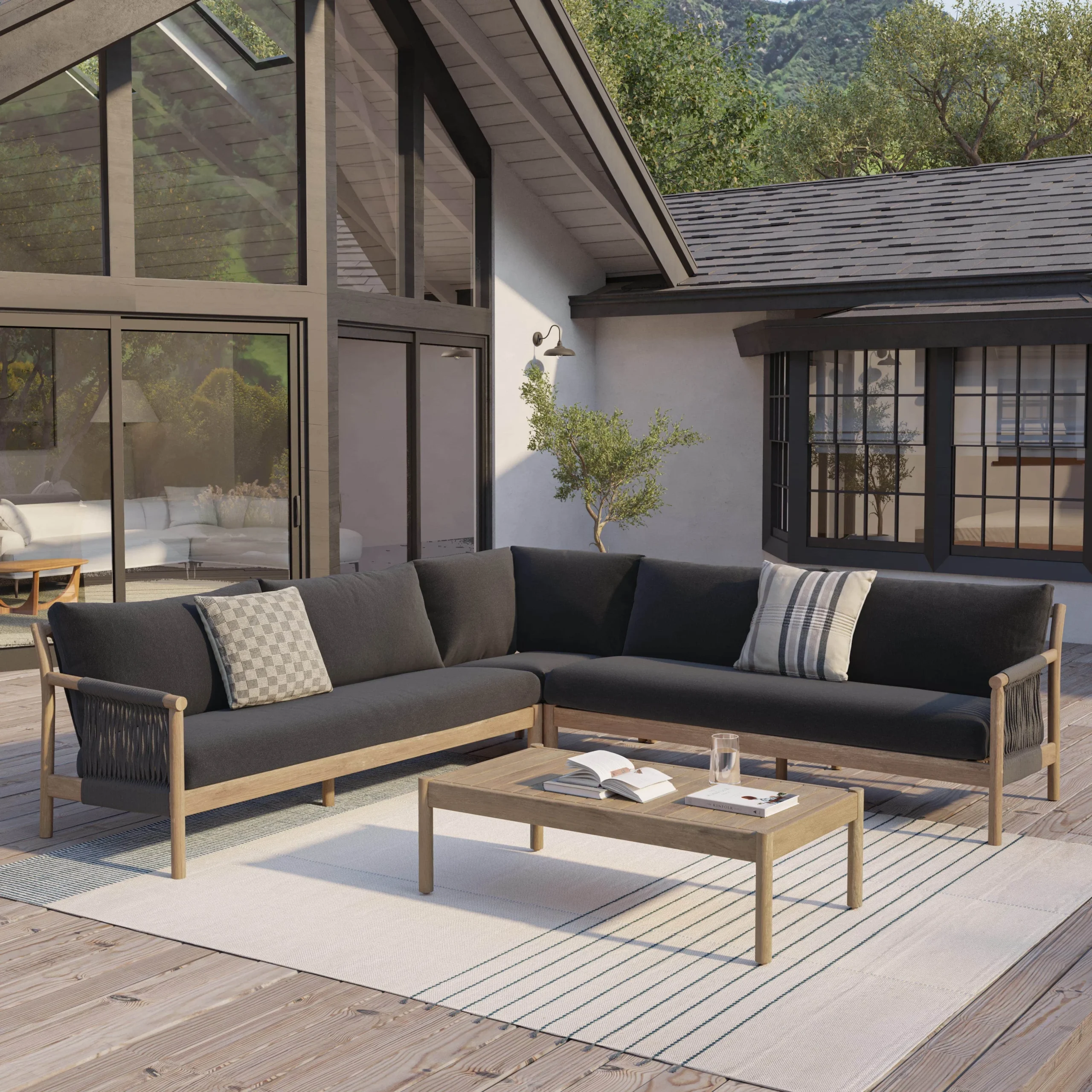Rosa 110_ Outdoor Sectional Set - Dravite Black