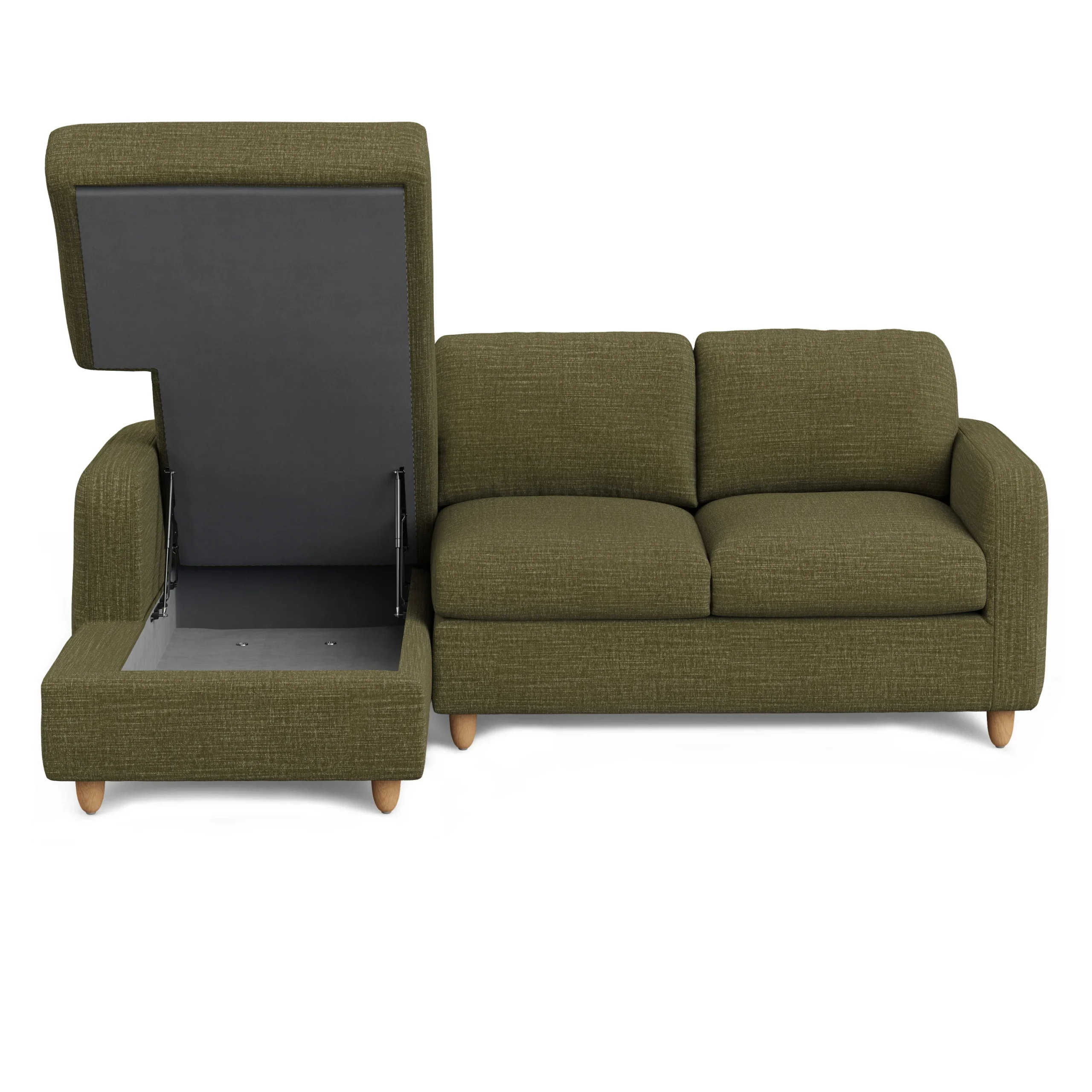 Vati 90.5_ Left Storage Sectional - Natural Oak and Napa Moss - Image 7