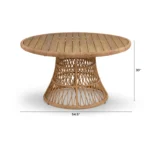 Calliope 54.5_ Outdoor Dining Table - Wicker