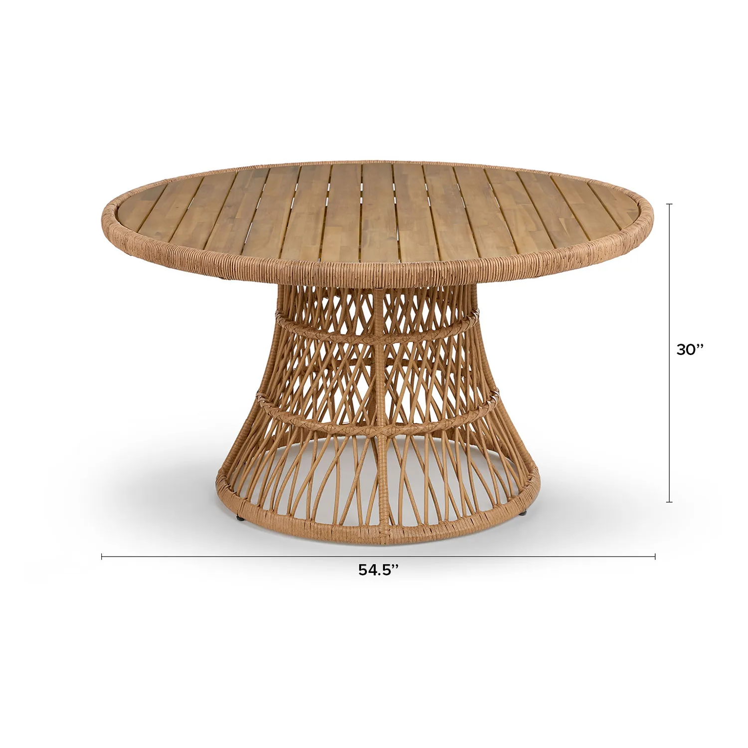 Calliope 54.5_ Outdoor Dining Table - Wicker - Image 2