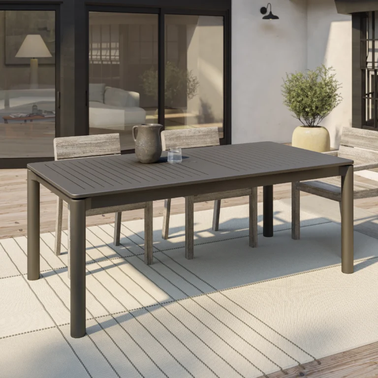 Fisk 75.5_ - 96_ Outdoor Extendable Dining Table - Black