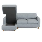 Vati 90.5_ Left Storage Sectional - Natural Oak and Silver Light Blue