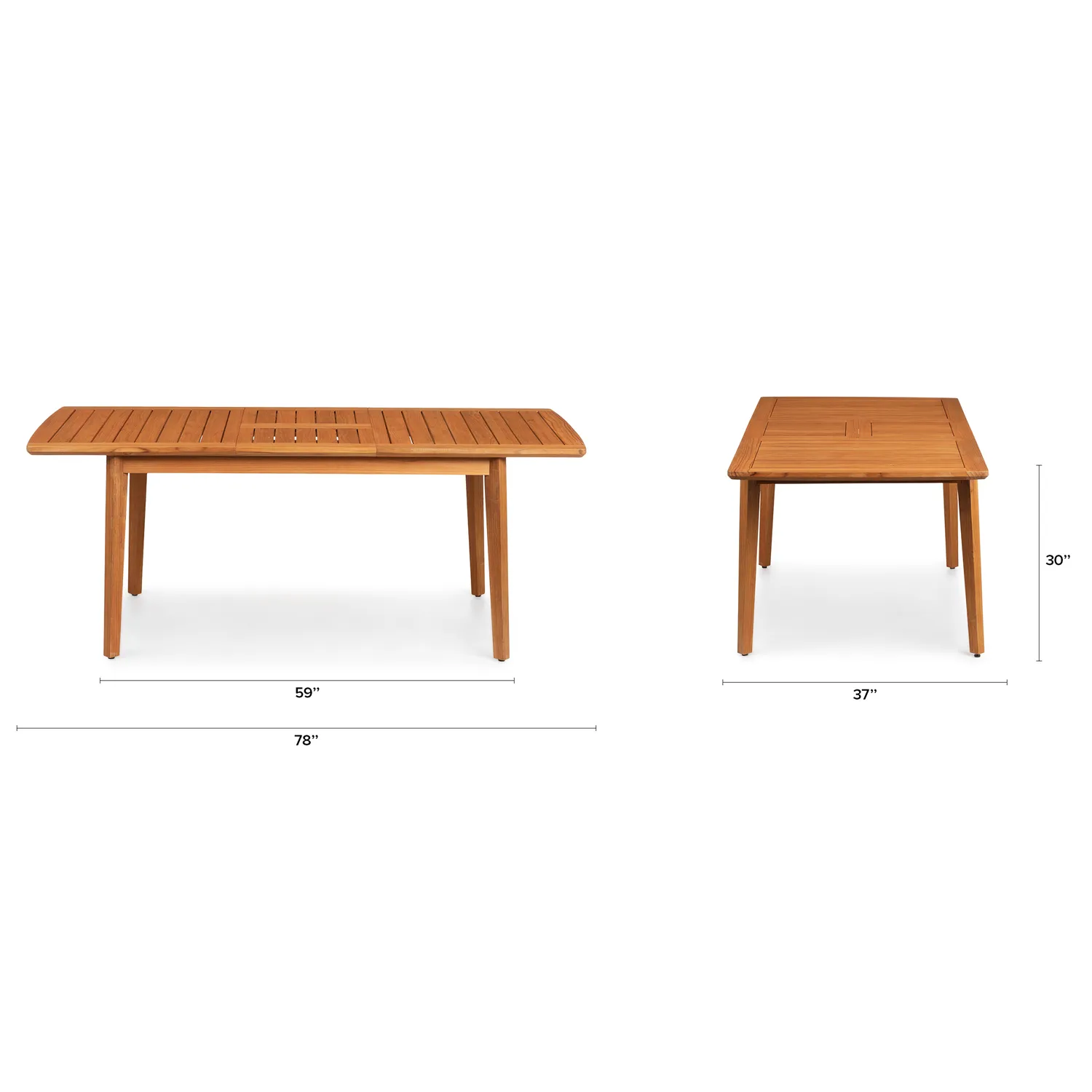 Marol 59_ - 78_ Outdoor Extendable Dining Table - Bronze Teak - Image 2