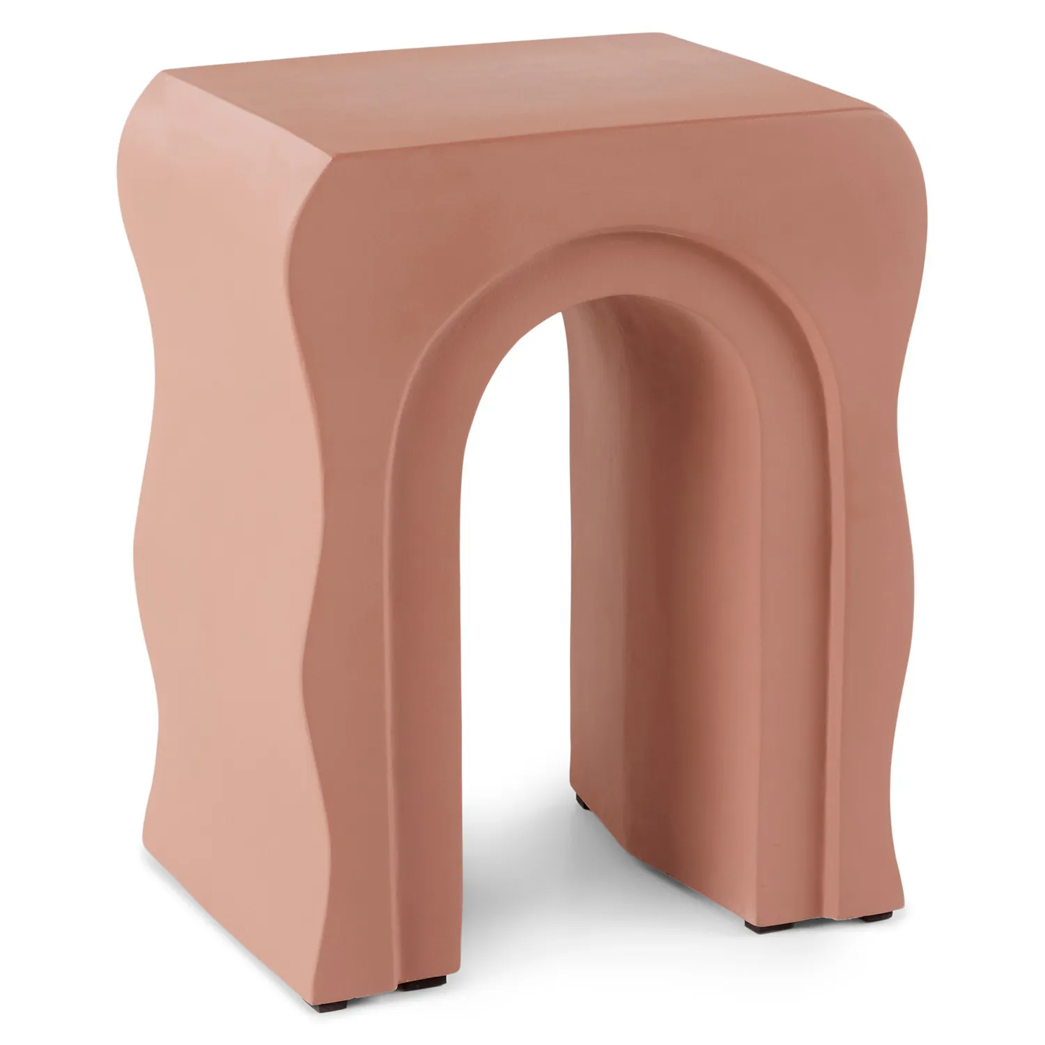 Bixby Outdoor Concrete Side Table - Ochre Brown - Image 8