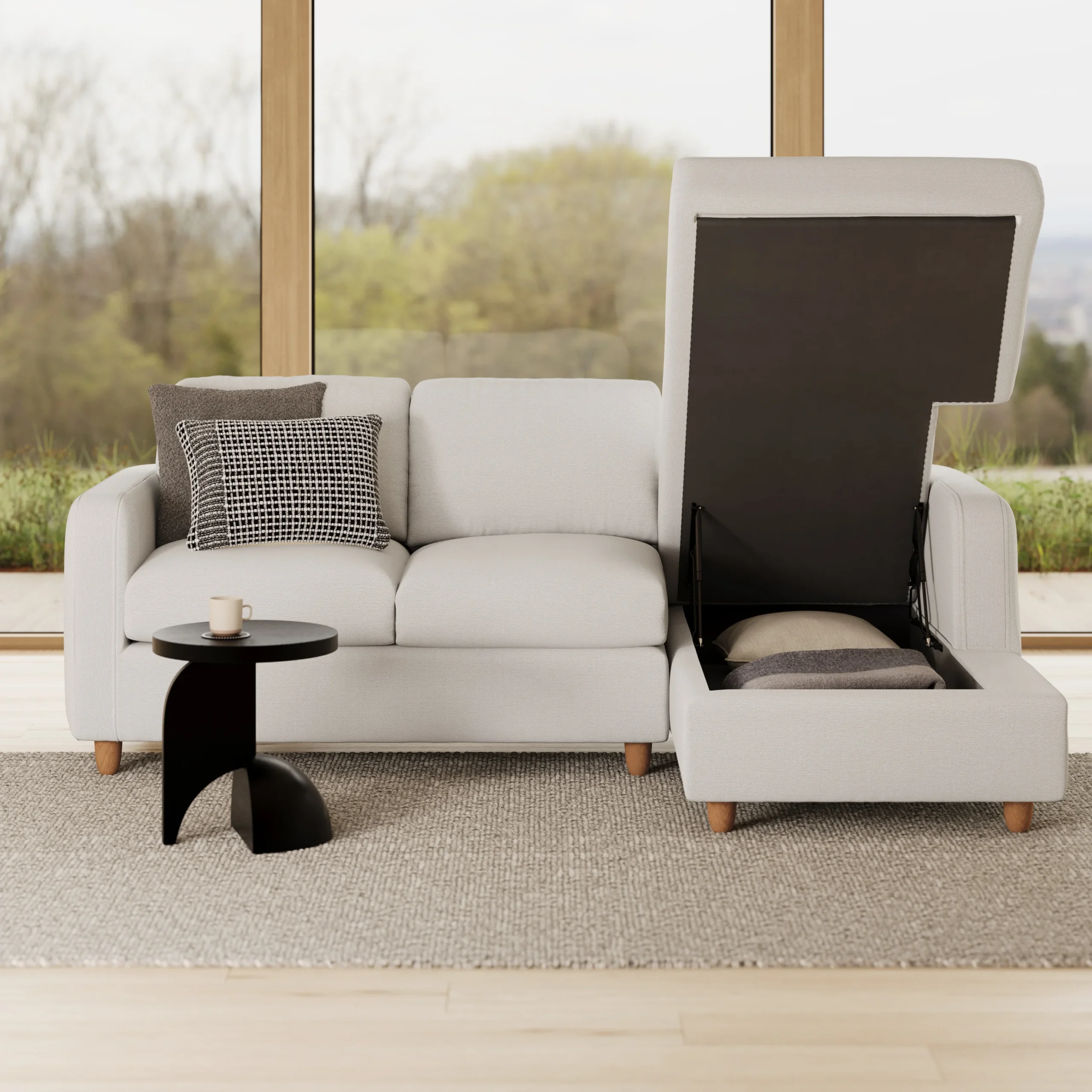 Vati 90.5_ Right Storage Sectional - Natural Oak and Buckler Brown - Image 14