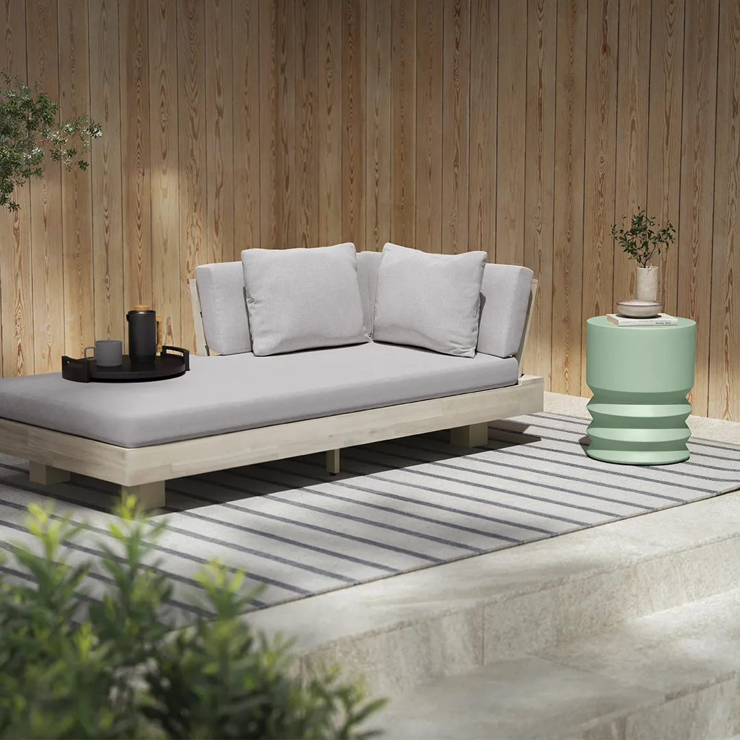 Pindo Outdoor Concrete Side Table - Khaki Green - Image 8