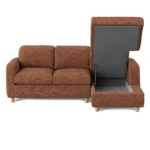 Vati 90.5_ Right Storage Sectional - Natural Oak and Napa Rust