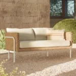 Aby 69.5_ Outdoor Loveseat - Dravite Ivory