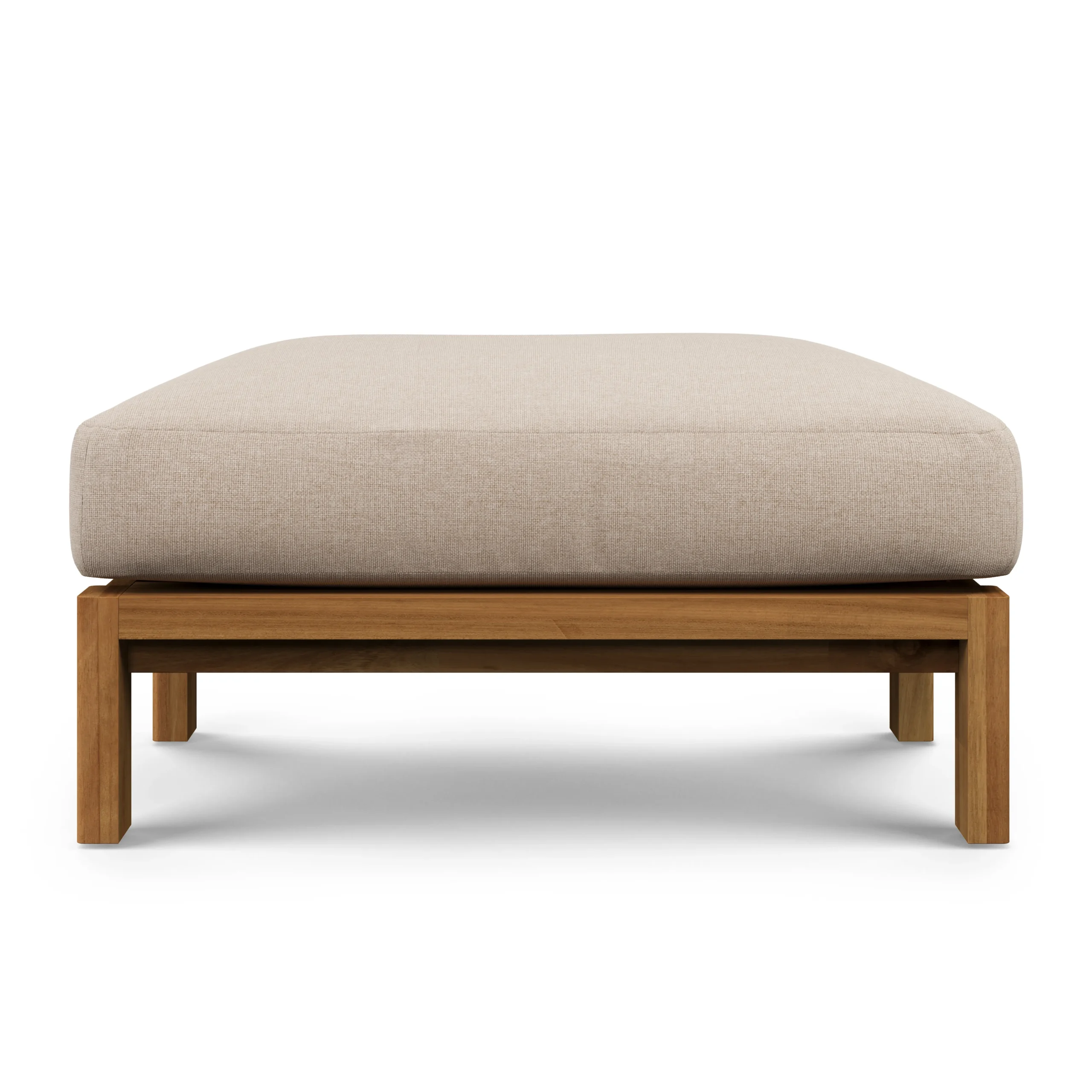 Cove 34.25_ Outdoor Ottoman - Basket Beige - Image 6