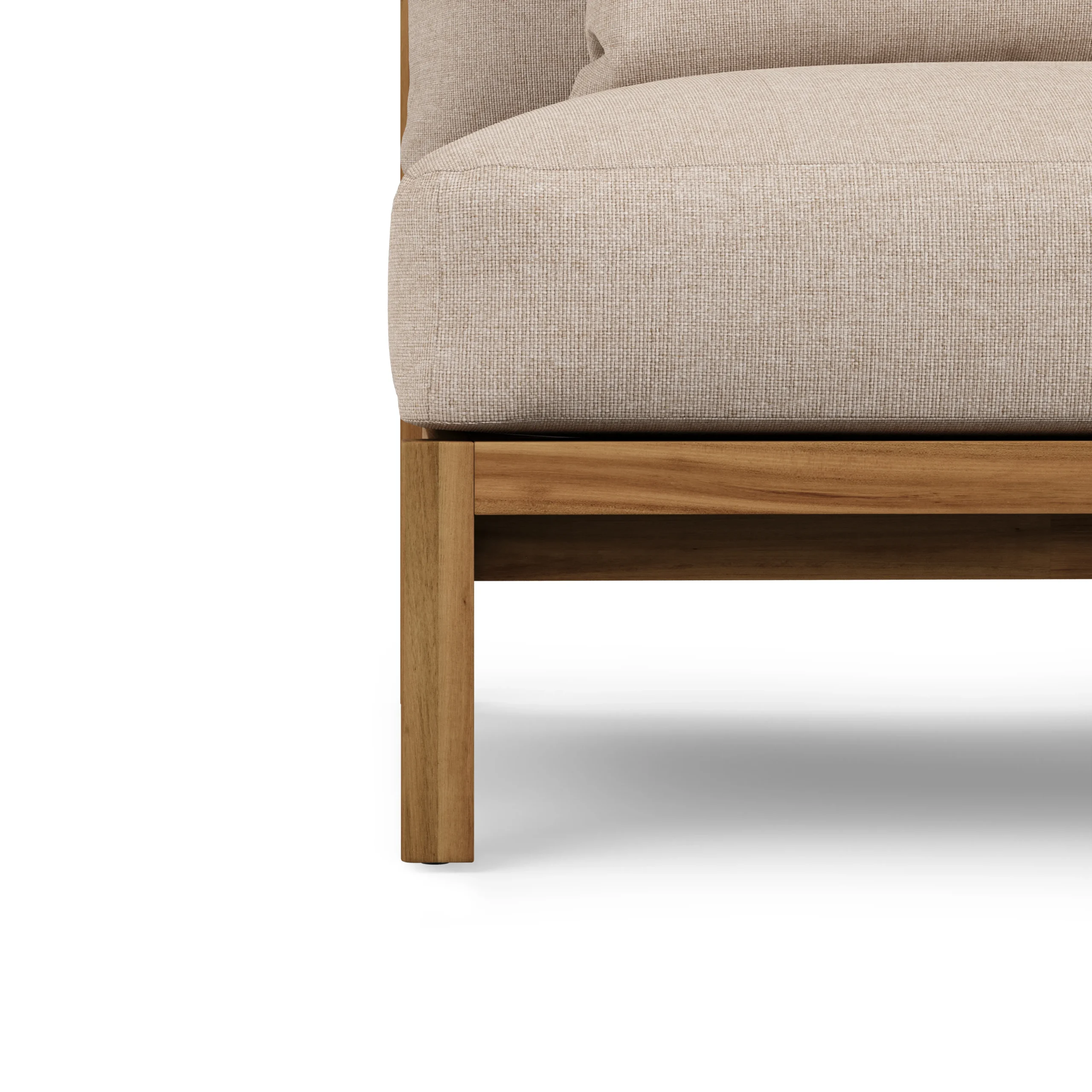 Cove 68.5_ Outdoor Armless Modular Loveseat - Basket Beige - Image 8