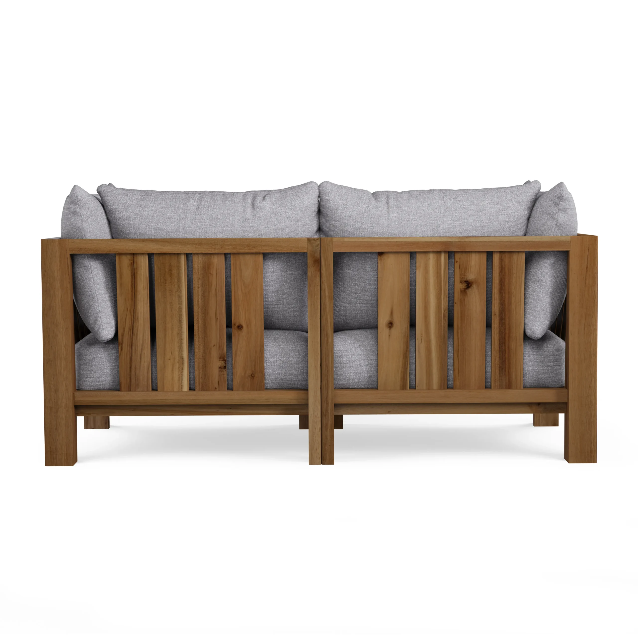 Cove 68.5_ Outdoor Modular Loveseat - Basket Gray - Image 11