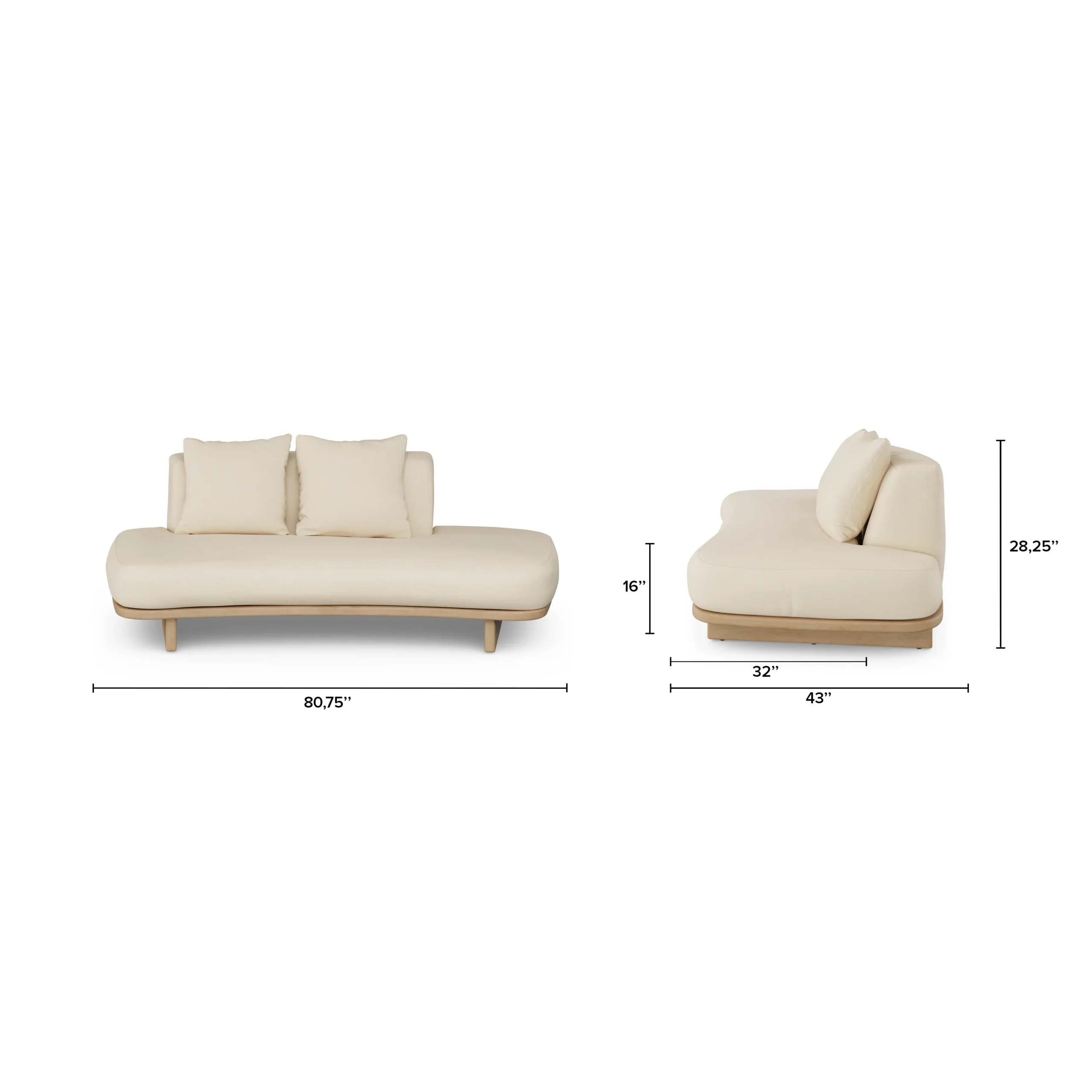 Daphne 80.5_ Outdoor Sofa - Dravite Ivory - Image 2