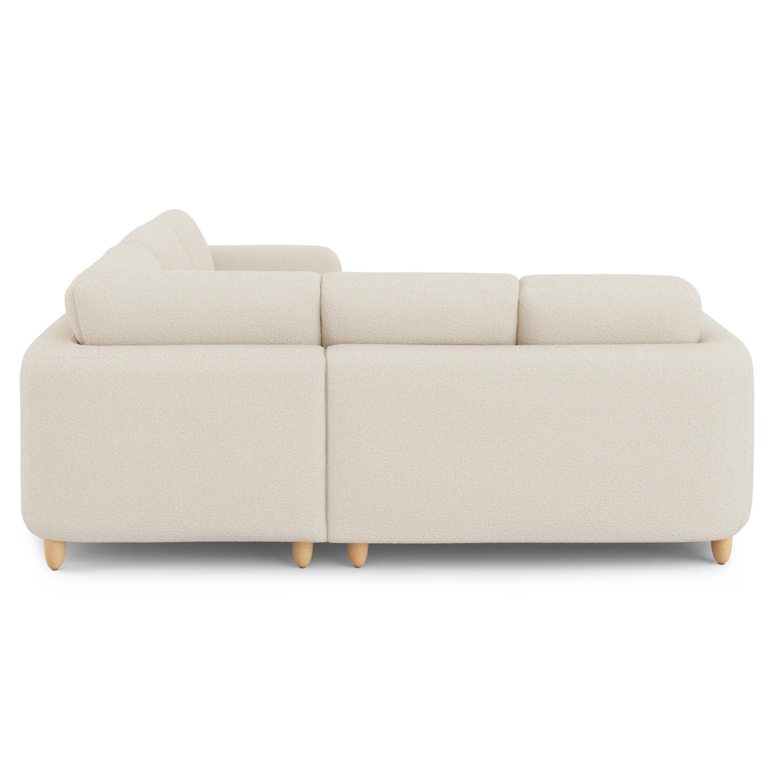 Vati 92_ Corner Sectional - Natural Oak and Ivory Wool Bouclé - Image 6