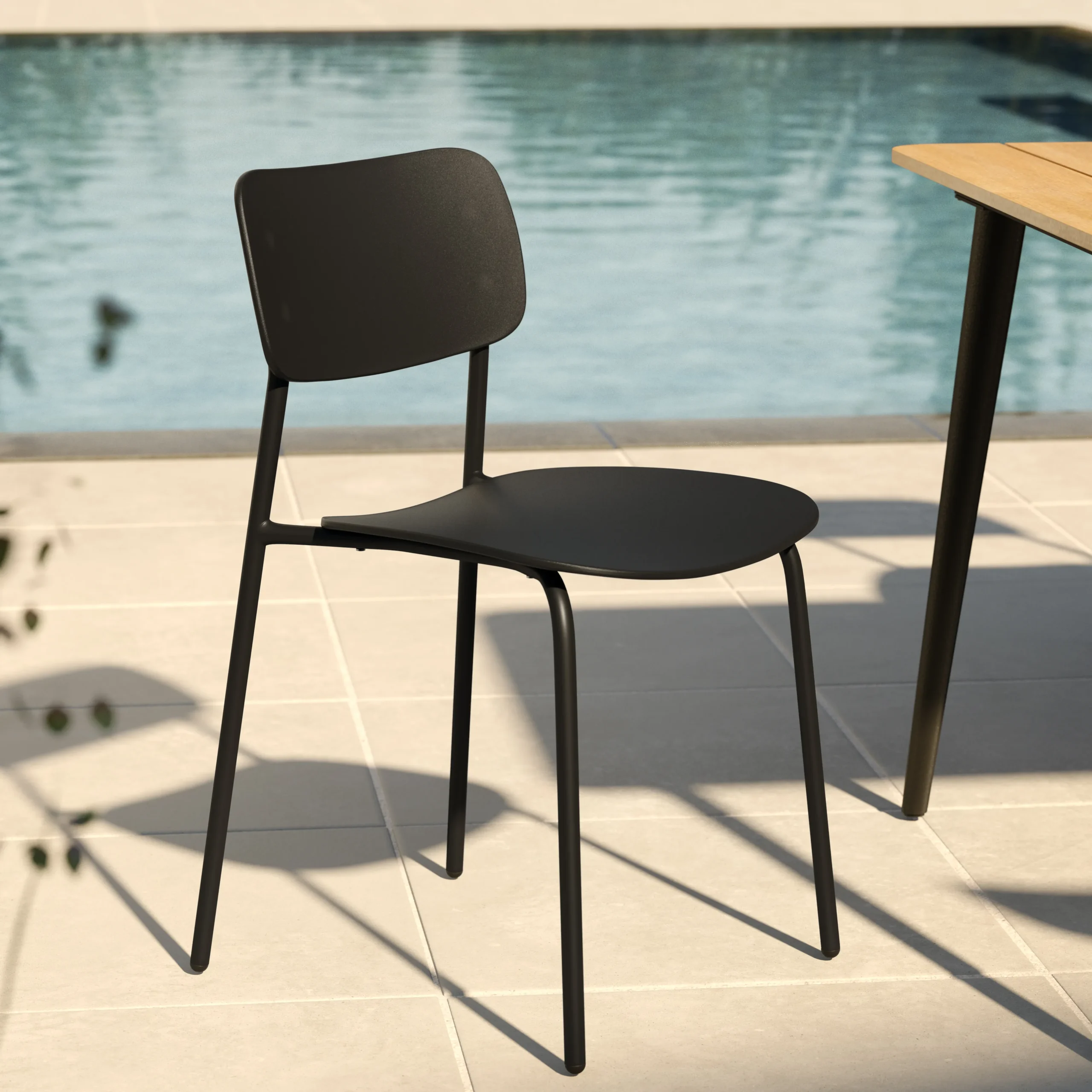 Ari Outdoor Stackable Dining Chair - Black