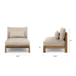 Cove 34.25_ Outdoor Armless Chair Module - Basket Beige