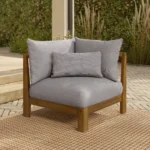 Cove 34.25_ Outdoor Corner Chair Module - Basket Gray