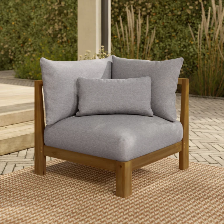 Cove 34.25_ Outdoor Corner Chair Module - Basket Gray