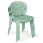 Dot Outdoor Stackable Dining Chair - Malibu Aqua