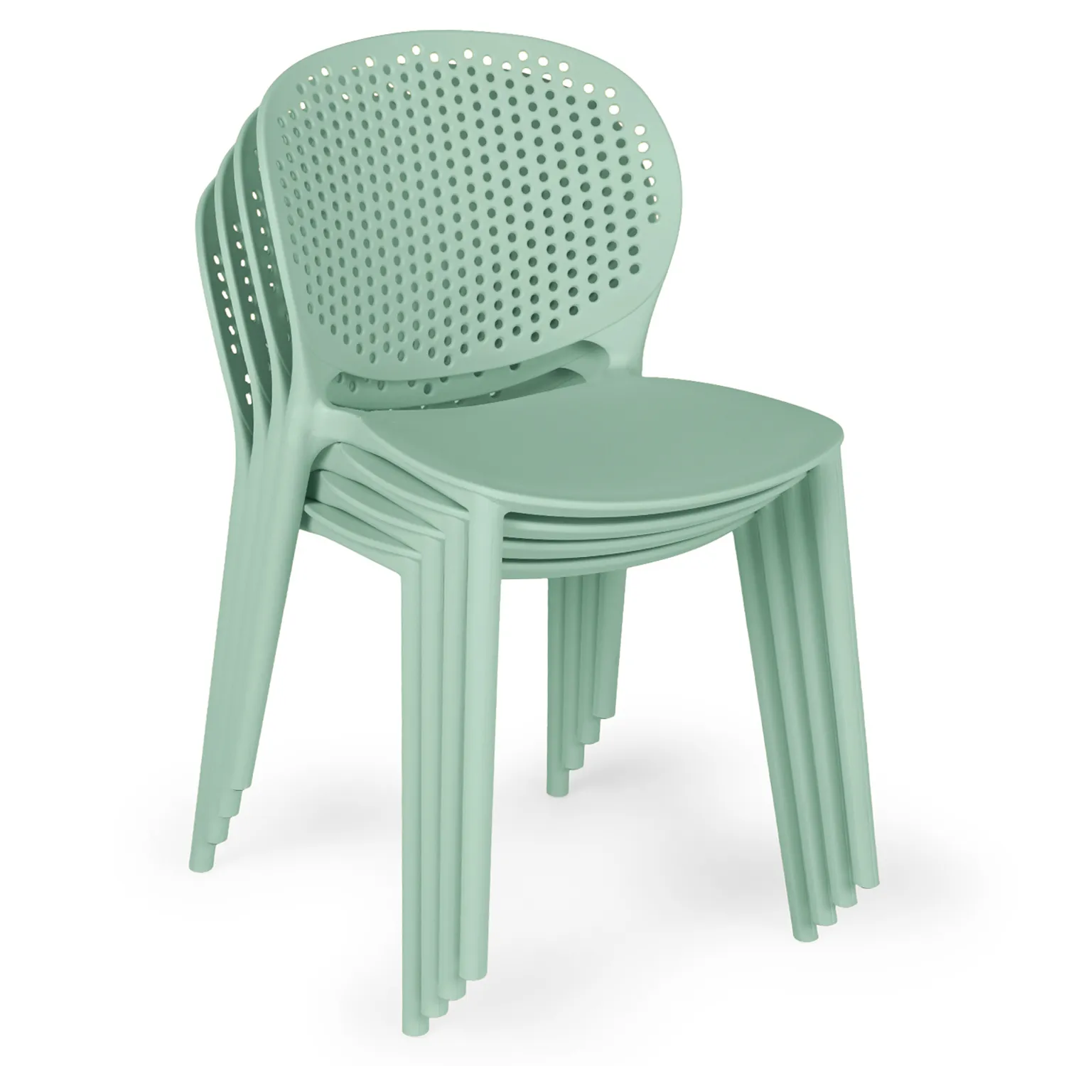Dot Outdoor Stackable Dining Chair - Malibu Aqua - Image 9