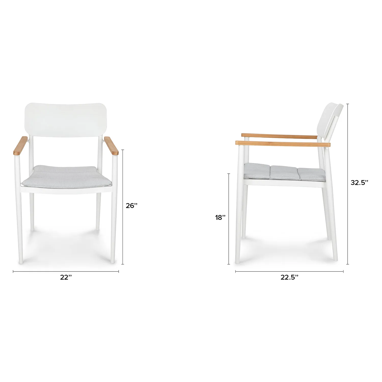 Elan Outdoor Stackable Dining Chair - White - Image 2