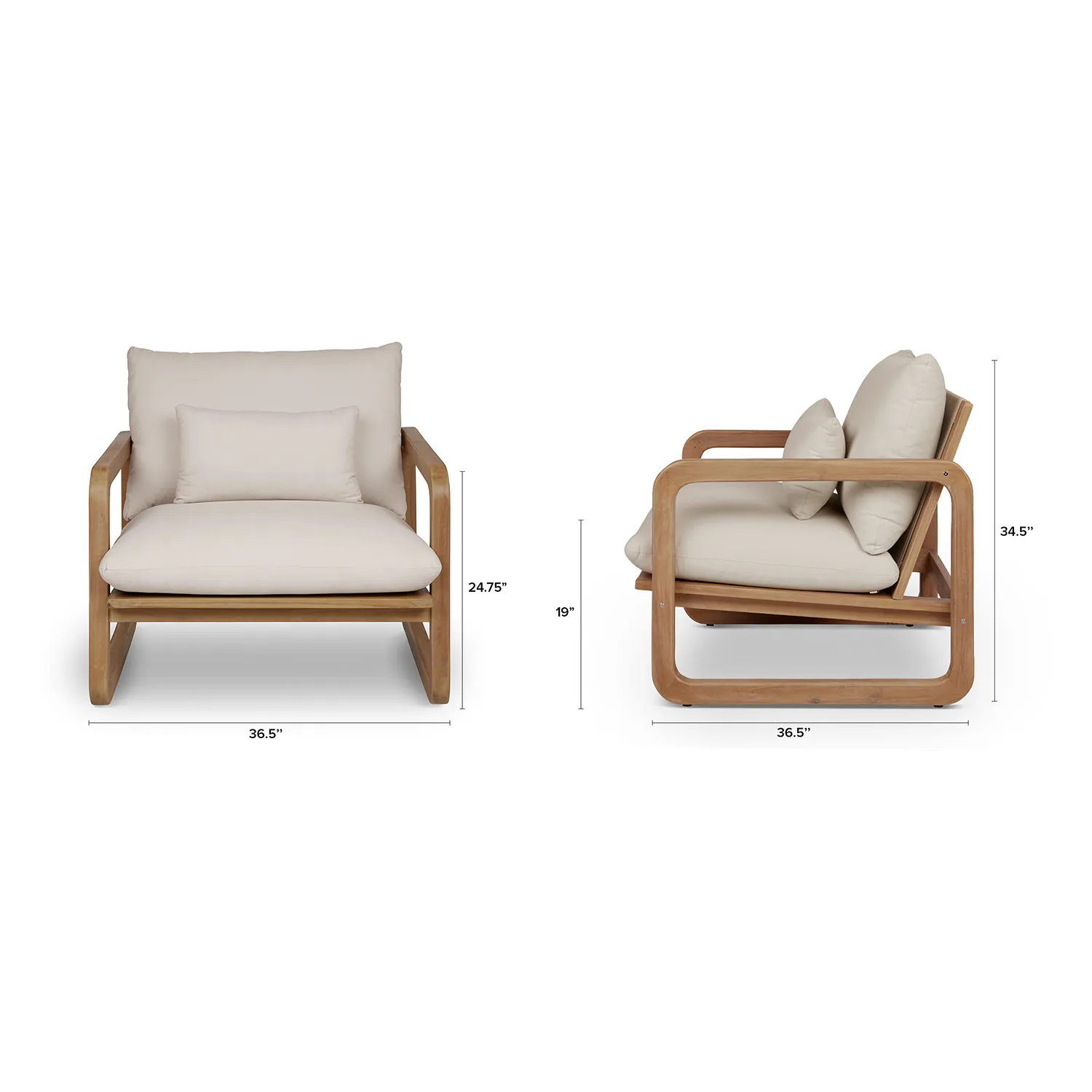 Laholm 36.5_ Outdoor Lounge Chair - Dravite Ivory - Image 2