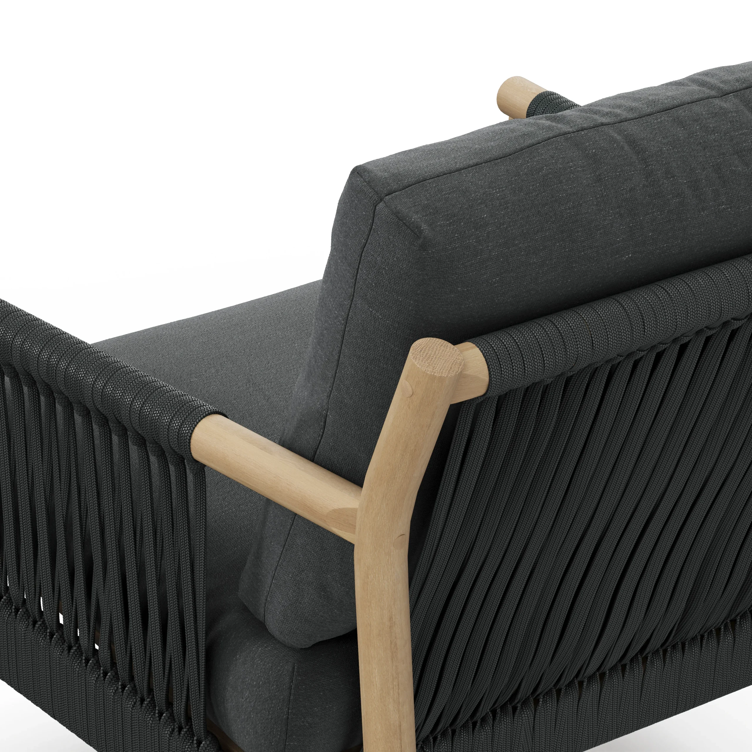 Rosa 34.5_ Outdoor Lounge Chair - Dravite Black - Image 4