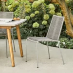 Zina Outdoor Stackable Dining Chair - Heathered Gray