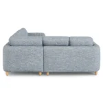 Vati 92_ Corner Sectional -  Natural Oak and Silver Light Blue