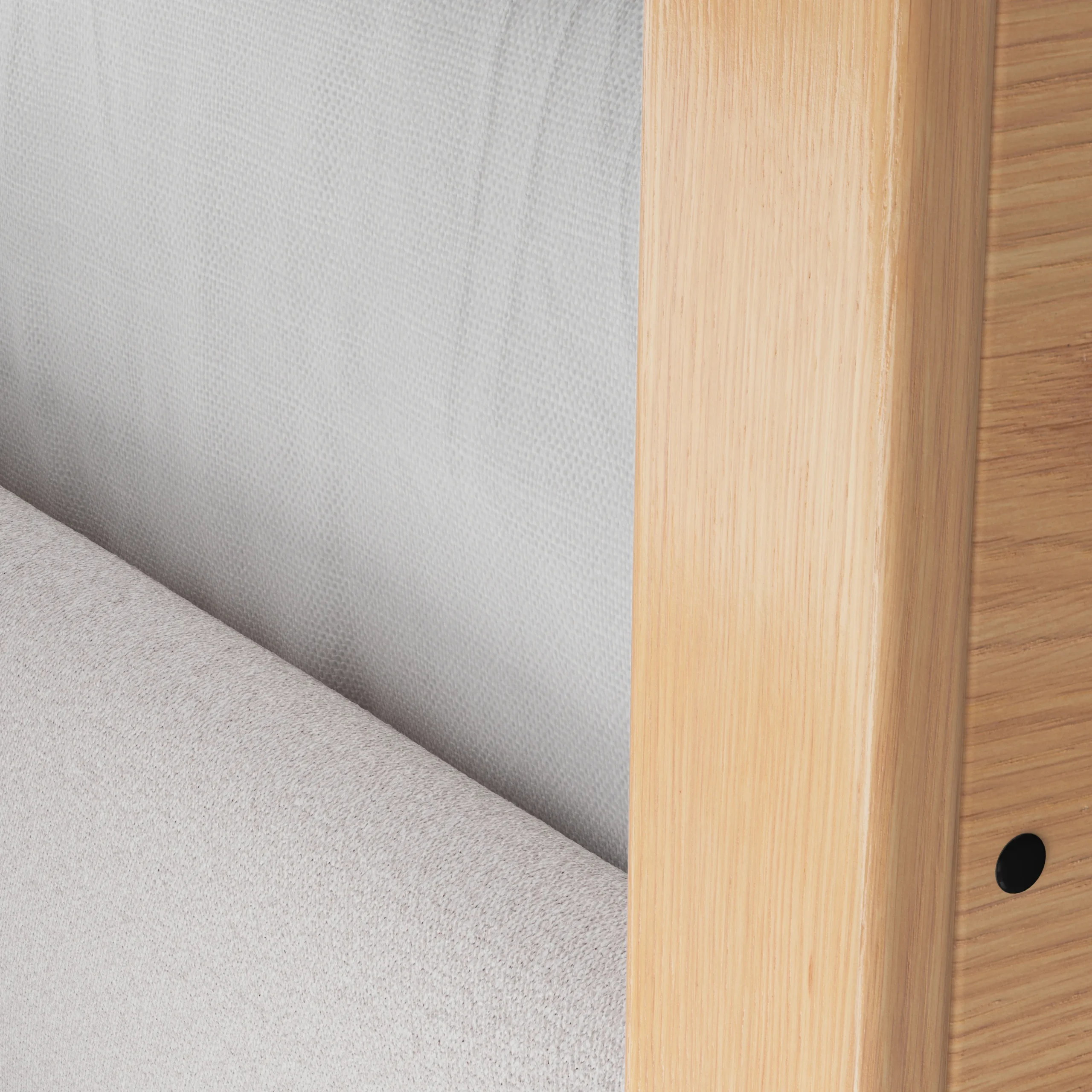 Bjorn King Upholstered Bed - White Oak and Ratine Ivory - Image 11