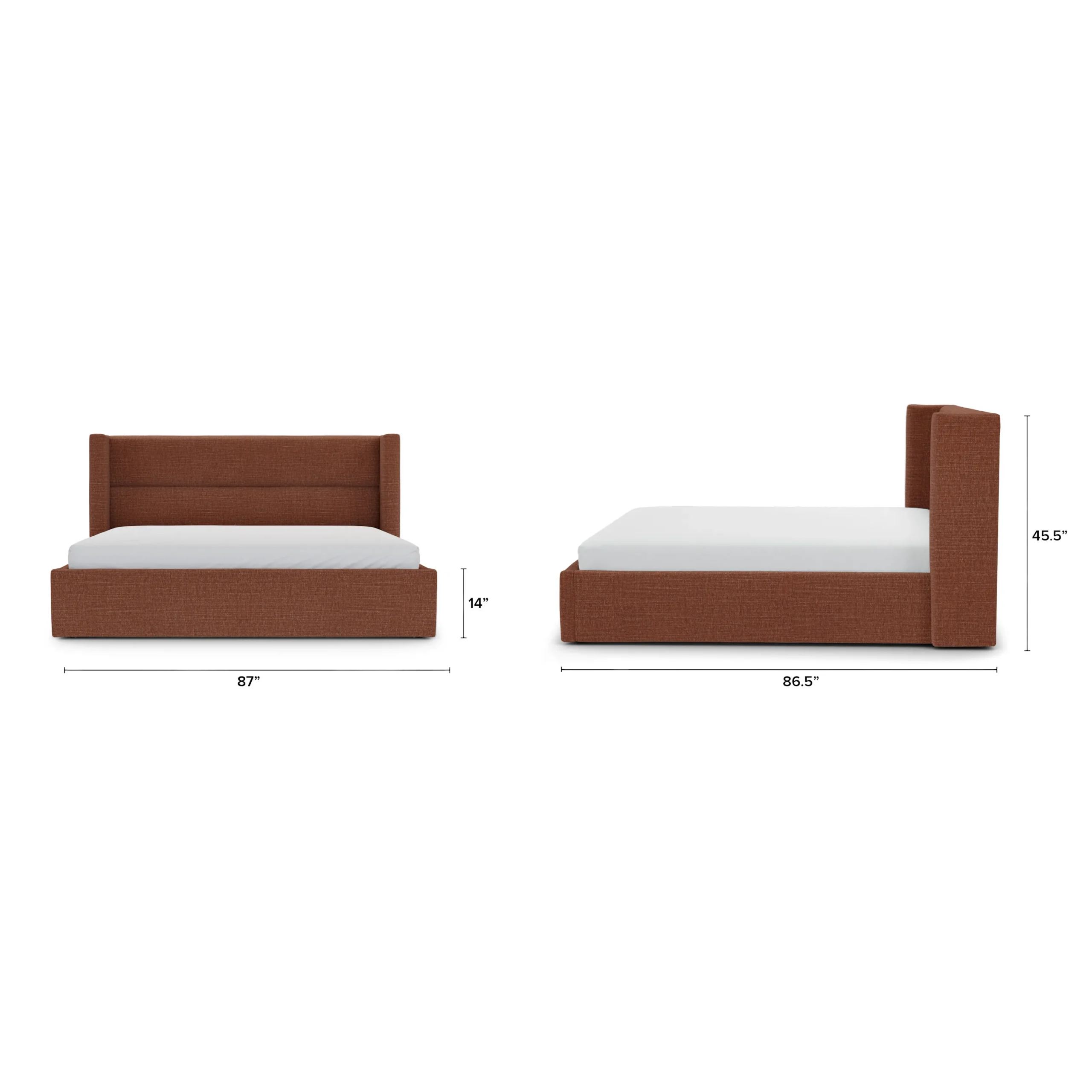 Calabri King Upholstered Bed - Napa Rust - Image 12