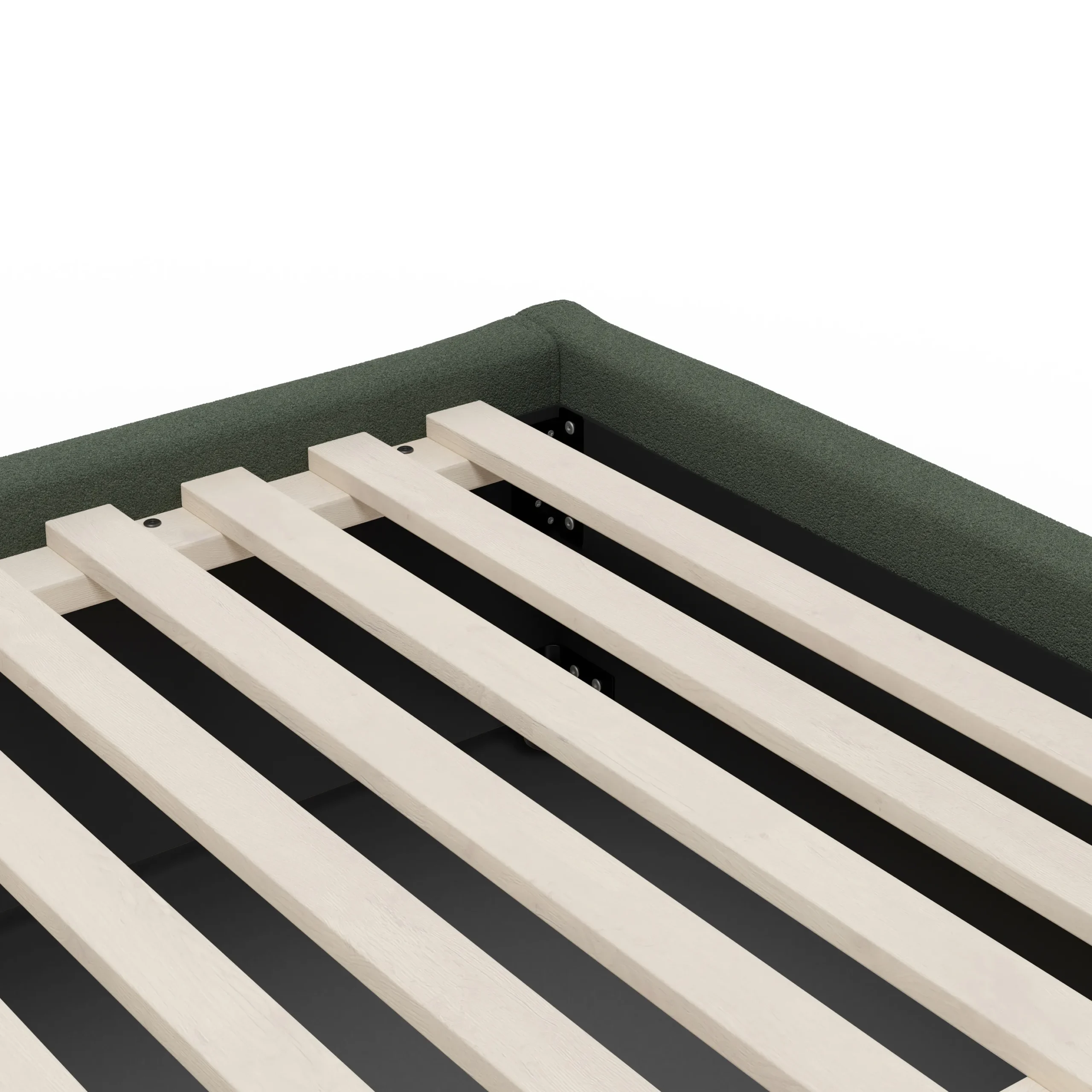 Calabri Queen Upholstered Bed - Green Wool Bouclé - Image 14