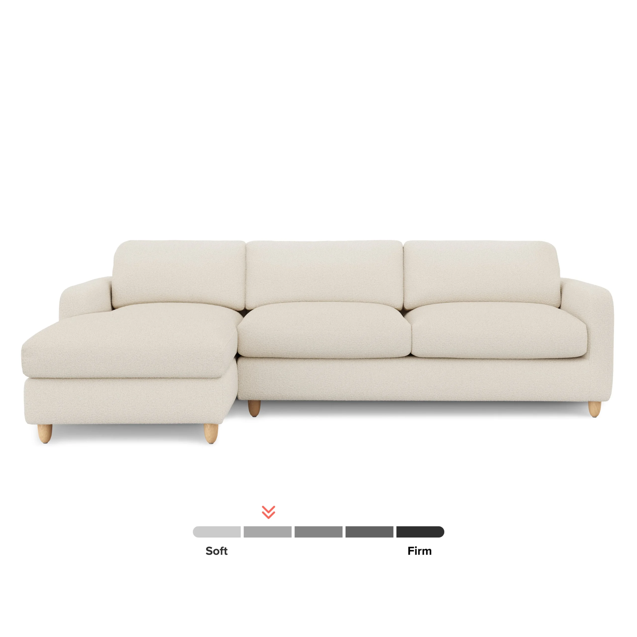 Vati 114_ Left Storage Sleeper Sectional - Natural Oak and Ivory Wool Bouclé - Image 16
