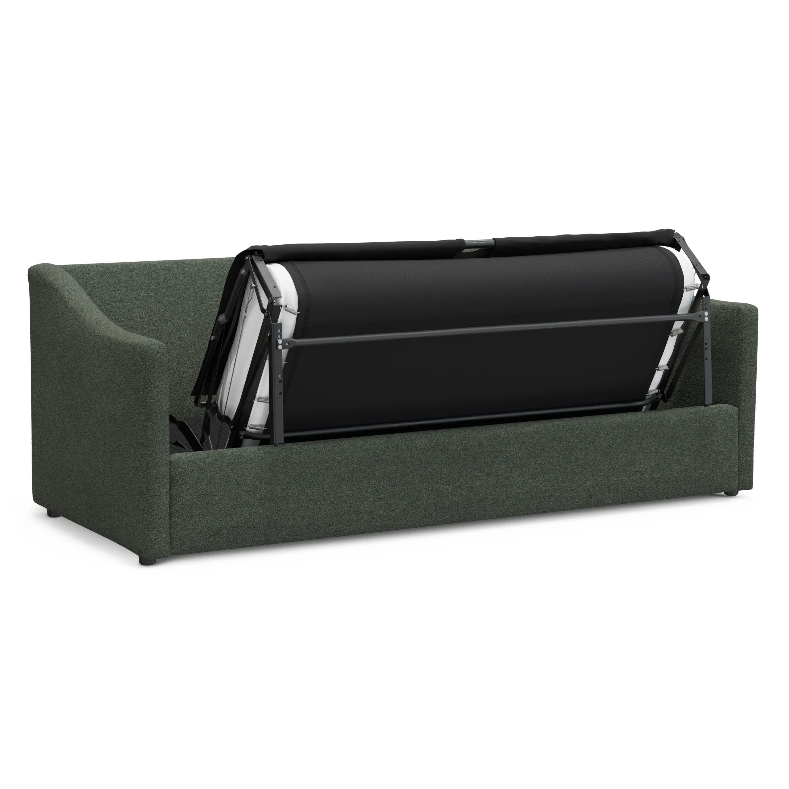 Landry 84.5_ Sofa Bed - Green Wool Bouclé - Image 11