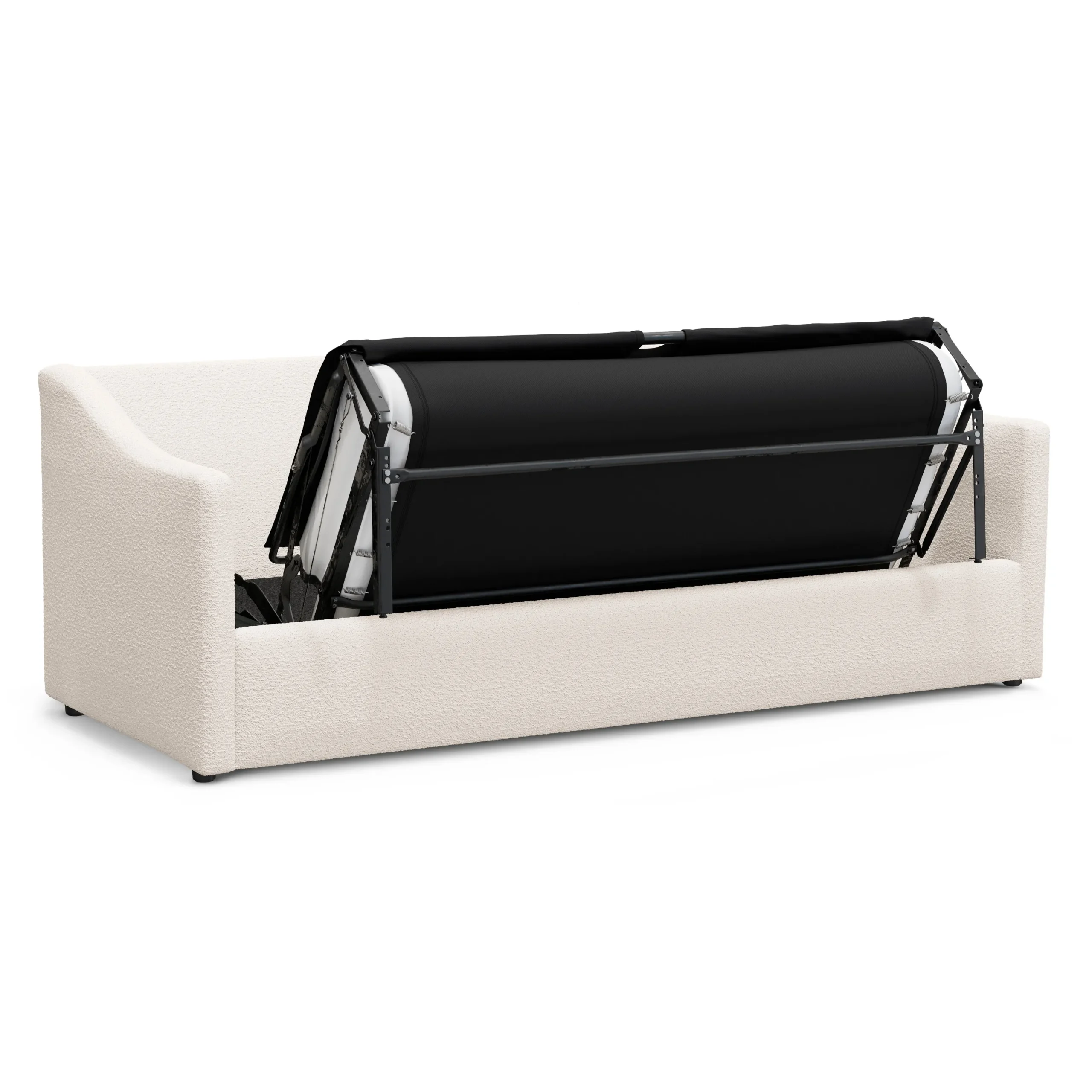 Landry 84.5_ Sofa Bed - Ivory Wool Bouclé - Image 5