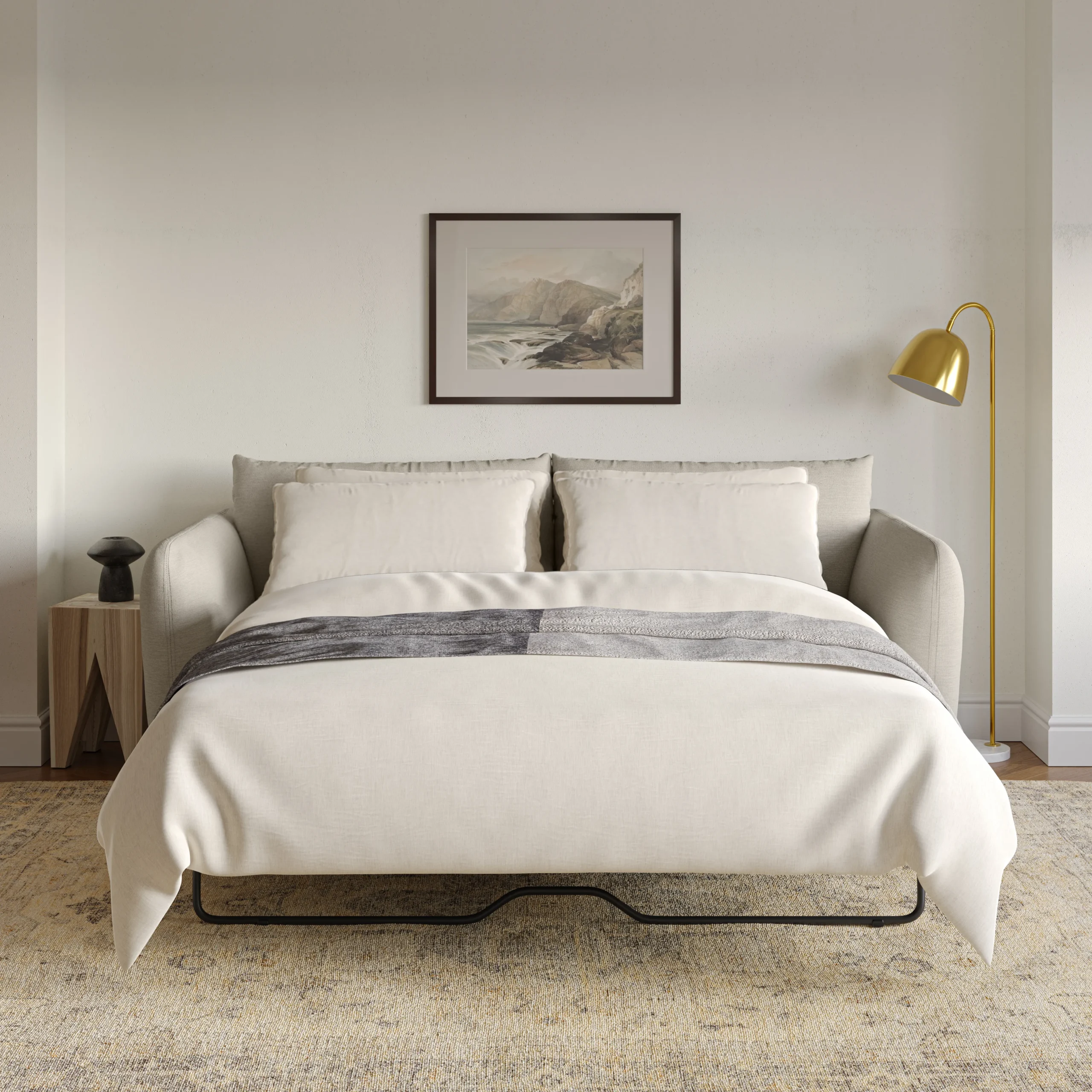 Leigh 86_ Sofa Bed - Silver Ivory - Image 2