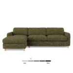 Vati 114_ Left Storage Sleeper Sectional - Natural Oak and Napa Moss