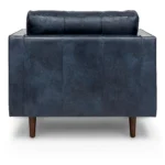Sven 42_ Tufted Leather Lounge Chair - Oxford Blue
