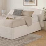 Kayra King Upholstered Storage Bed - Ivory Bouclé