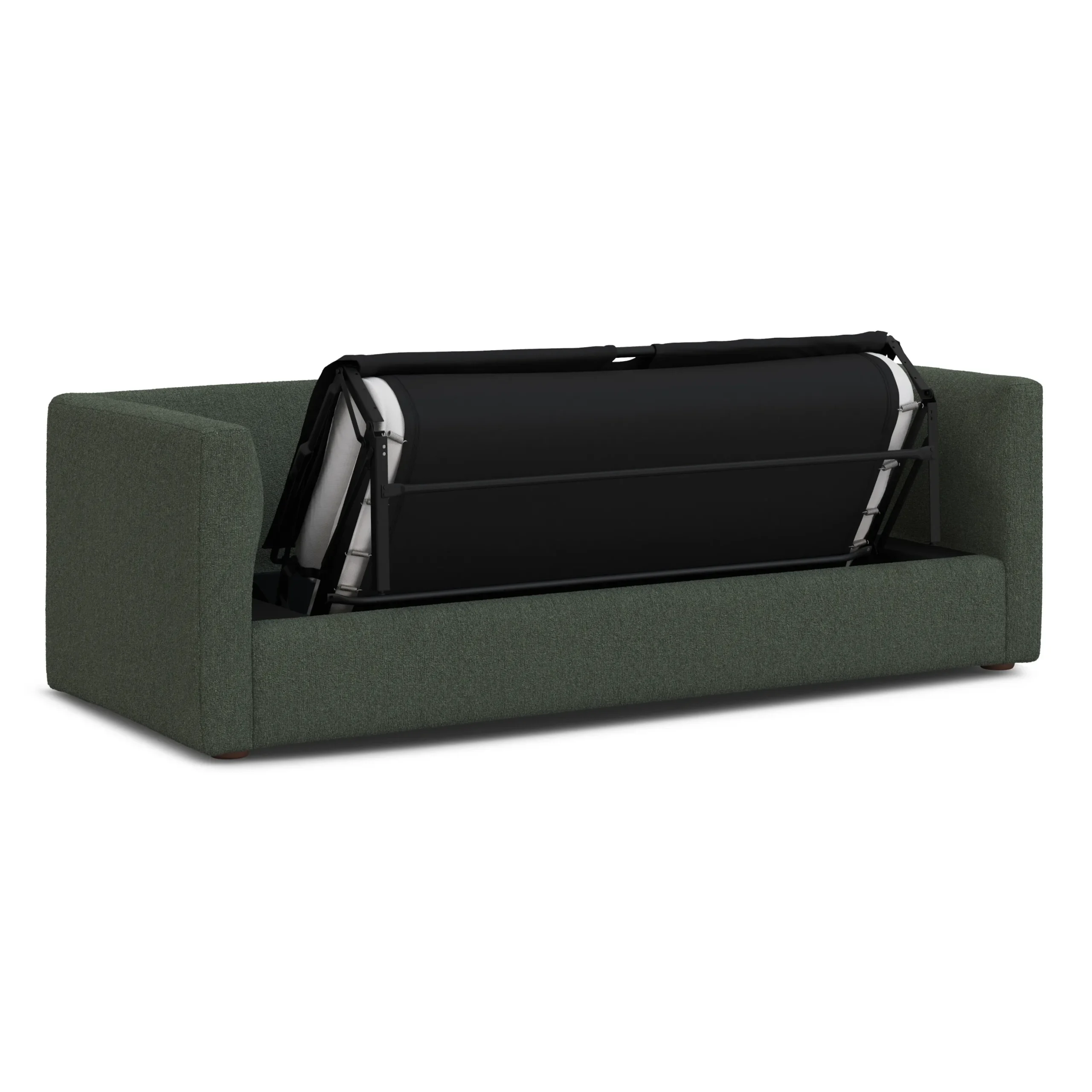 Marina 90_ Sofa Bed - Green Wool Bouclé - Image 5