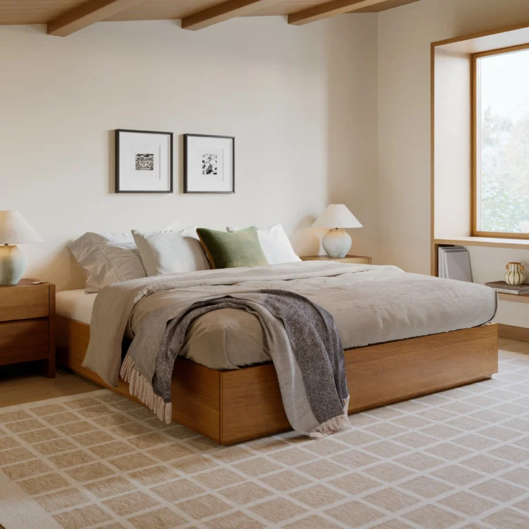 Leif King Platform Bed - Smoked Oak